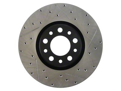 StopTech Sport Cross-Drilled and Slotted Rotor; Front Driver Side (15-23 Jeep Renegade BU)