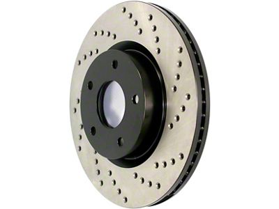 StopTech Sport Cross-Drilled Brake Rotor; Front Driver Side (90-98 Jeep Wrangler YJ & TJ; 1999 Jeep Wrangler TJ w/ 3-1/4-Inch Composite Rotors)