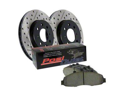 StopTech Sport Axle Slotted and Drilled 6-Lug Brake Rotor and Pad Kit; Front (05-23 Tacoma)