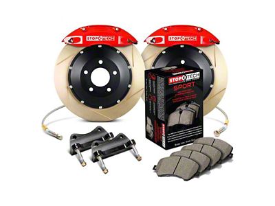 StopTech ST-40 Performance Slotted Coated 2-Piece Front Big Brake Kit with 355x32mm Rotors; Red Calipers (05-23 6-Lug Tacoma)