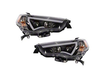 Halogen Headlights; Black Housing; Clear Lens (14-20 4Runner)
