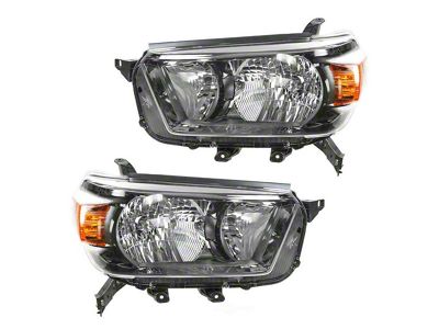 Headlights; Chrome Housing; Clear Lens (10-13 4Runner)