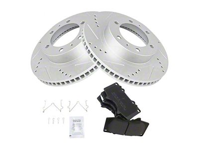Semi-Metallic 6-Lug Brake Rotor, Pad, Brake Fluid and Cleaner Kit; Front (03-09 4Runner w/ 12.56-Inch Front Rotors)