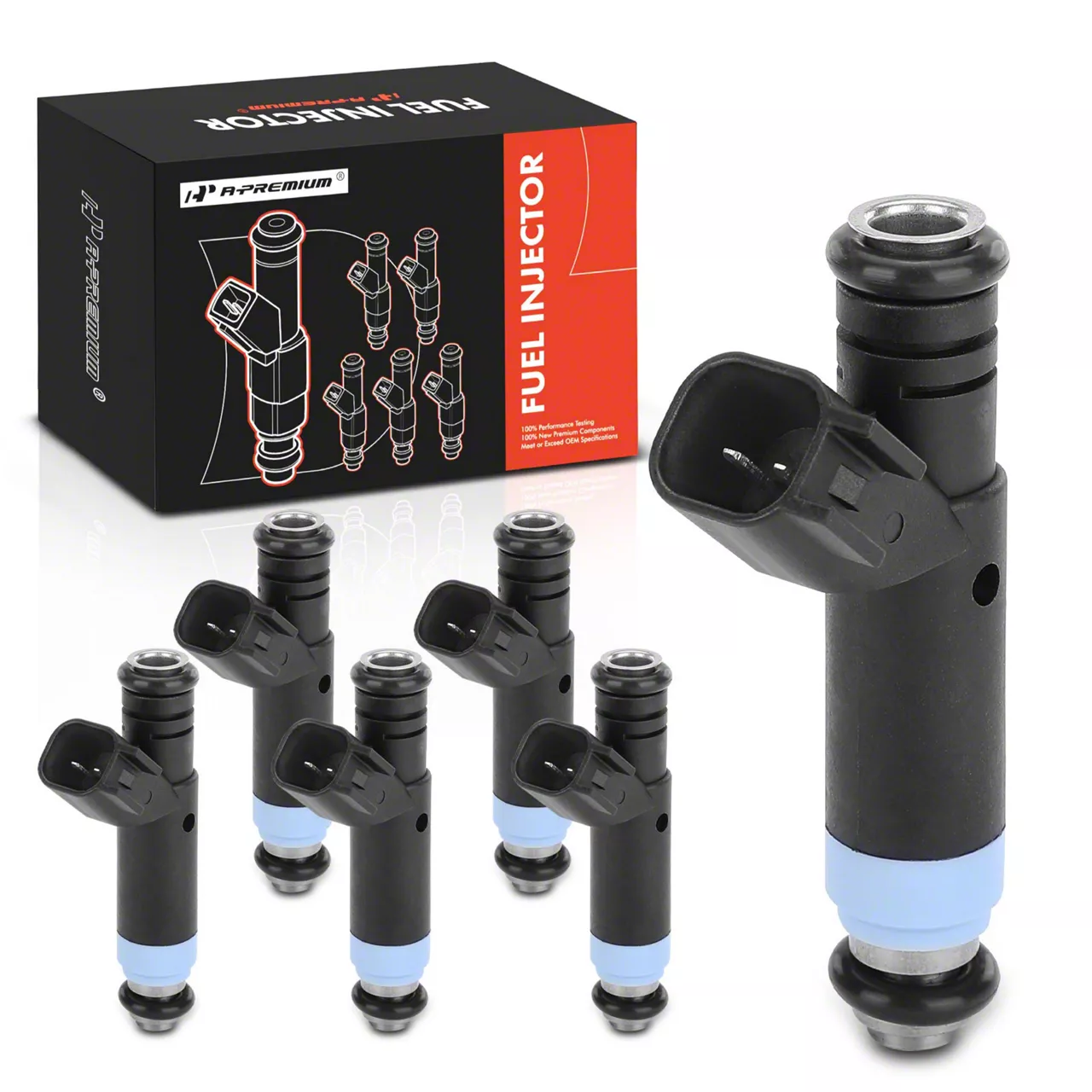 Jeep Cherokee Fuel Injector Kit; Set of 6; Black (9901 4.0L Jeep Cherokee XJ) Free Shipping