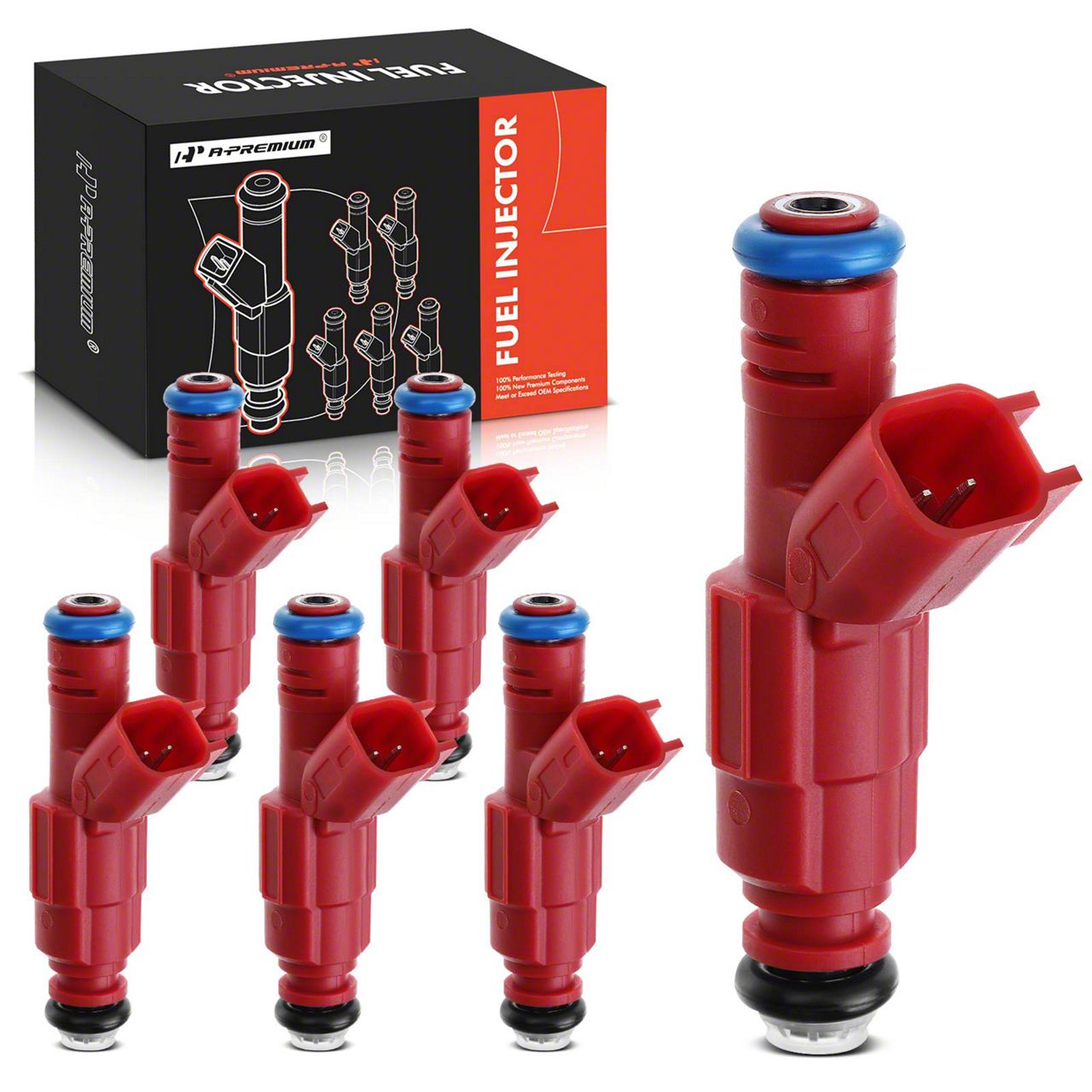 Jeep Cherokee Fuel Injector Kit; Set of 6; Red (9901 4.0L Jeep Cherokee XJ) Free Shipping