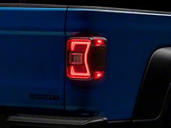 Renegade Series Sequential LED Tail Lights; Gloss Black Housing; Clear Lens (20-25 Jeep Gladiator JT w/ Factory Halogen Tail Lights)