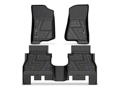 Front and Rear Floor Liners; Black (18-25 Jeep Wrangler JL 4-Door)