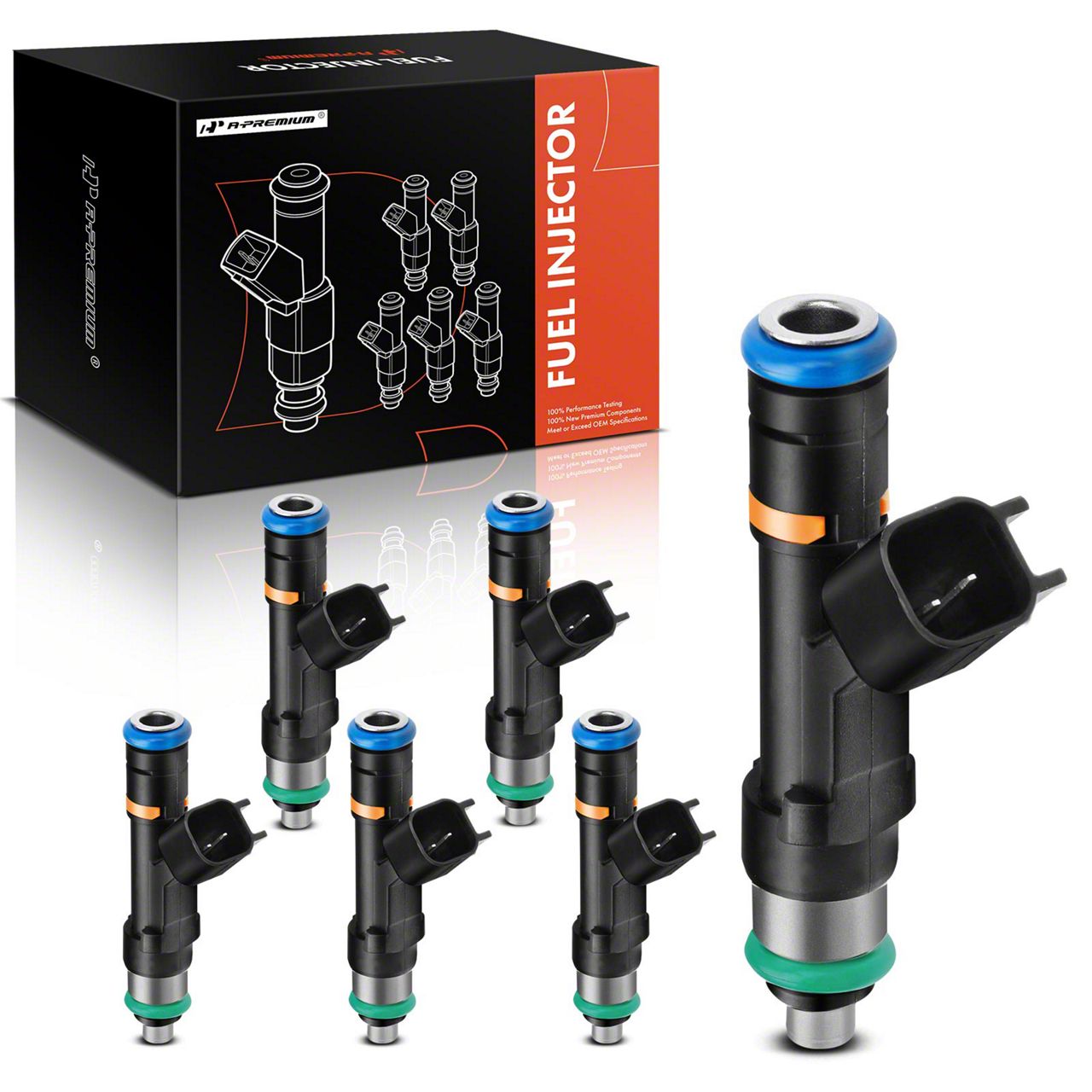 Jeep Wrangler Fuel Injector Kit; Set of 6; Black (0711 3.8L Jeep