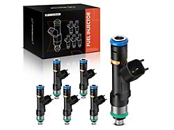 Fuel Injector Kit; Set of 6; Black (07-11 3.8L Jeep Wrangler JK)