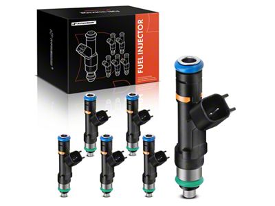 Fuel Injector Kit; Set of 6; Black (07-11 3.8L Jeep Wrangler JK)