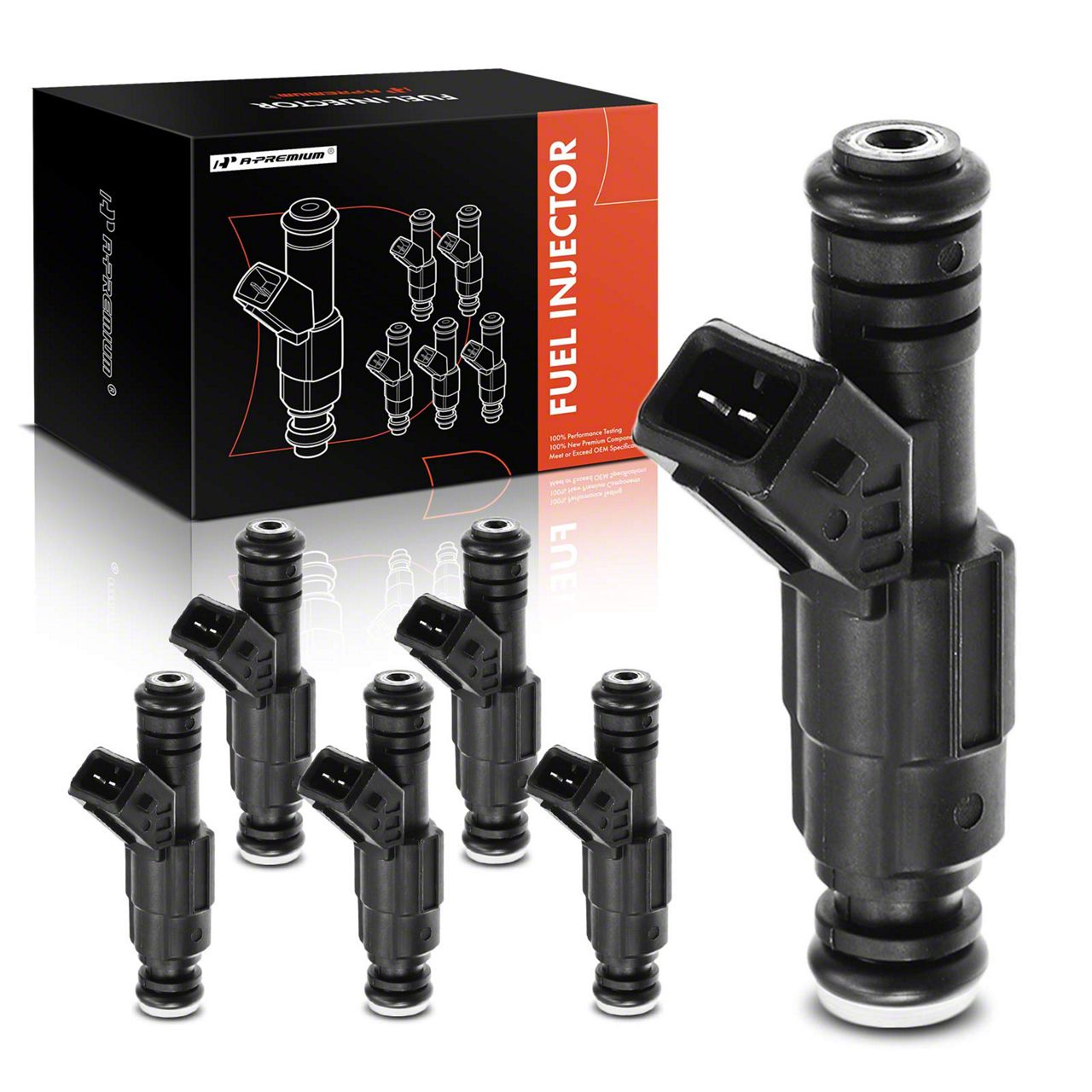 Jeep Wrangler Fuel Injector Kit; Set of 6; Black (9198 4.0L Jeep