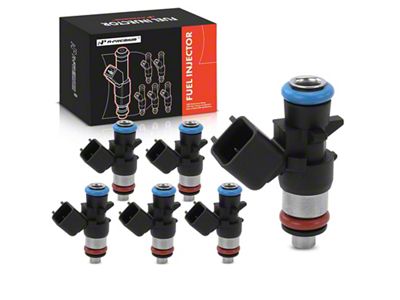 Fuel Injector Kit; Set of 6; Black (12-17 3.6L Jeep Wrangler JK)