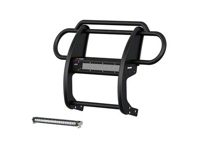 Pro Series Grille Guard with 20-Inch LED Light Bar; Black (18-25 Jeep Wrangler JL)