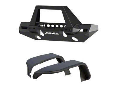 TrailChaser Steel Stubby Front Bumper with Fender Flares (18-25 Jeep Wrangler JL)