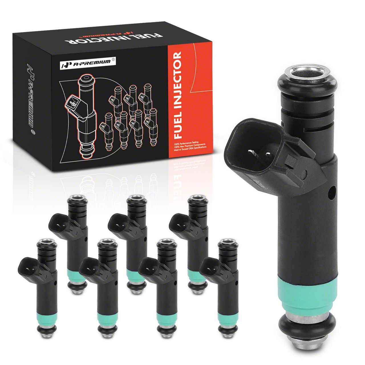 Jeep Grand Cherokee Fuel Injector Kit; Set of 8; Black (0107 4.7L Jeep