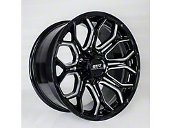 STR Fusion Offroad STR91 Gloss Black Milled Wheel; 20x10; 0mm Offset (11-21 Jeep Grand Cherokee WK2)