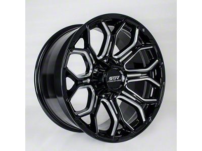 STR Fusion Offroad STR91 Gloss Black Milled Wheel; 20x10; 0mm Offset (07-18 Jeep Wrangler JK)