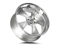 Strada Old Skool Brushed Face Silver Milled with Stainless Steel Lip 6-Lug Wheel; 24x10; 24mm Offset (05-15 Tacoma)