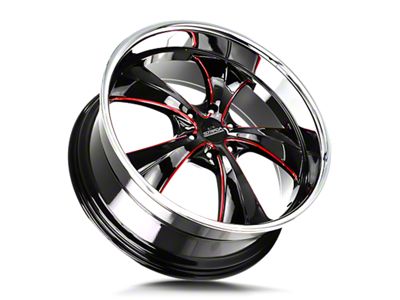 Strada Old Skool Gloss Black Candy Red Milled 6-Lug Wheel; 24x10; 24mm Offset (05-15 Tacoma)
