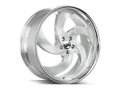 Strada Retro 5 Brushed Face Silver Milled with Stainless Steel Lip 6-Lug Wheel; 22x10; 24mm Offset (05-15 Tacoma)