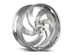 Strada Retro 6 Brushed Face Silver Milled with Stainless Steel Lip 6-Lug Wheel; 24x10; 24mm Offset (05-15 Tacoma)