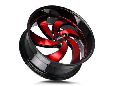 Strada Retro 6 Gloss Black Candy Red Machined 6-Lug Wheel; 24x10; 24mm Offset (05-15 Tacoma)