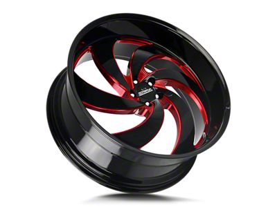 Strada Retro 6 Gloss Black Candy Red Milled 6-Lug Wheel; 26x10; 26mm Offset (05-15 Tacoma)