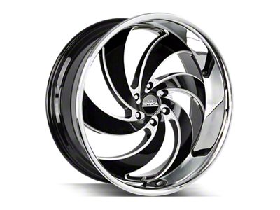Strada Retro 6 Gloss Black Milled with Stainless Steel Lip 6-Lug Wheel; 26x10; 26mm Offset (05-15 Tacoma)