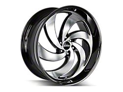 Strada Retro 6 Gloss Black Machined 6-Lug Wheel; 24x10; 24mm Offset (10-24 4Runner)