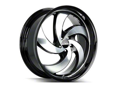 Strada Retro 5 Gloss Black Milled with Stainless Steel Lip 6-Lug Wheel; 22x10; 24mm Offset (16-23 Tacoma)