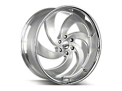 Strada Retro 6 Brushed Face Silver Milled with Stainless Steel Lip 6-Lug Wheel; 26x10; 26mm Offset (16-23 Tacoma)
