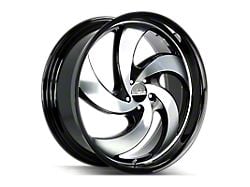 Strada Retro 5 Gloss Black Milled with Stainless Steel Lip 6-Lug Wheel; 22x10; 24mm Offset (21-25 Bronco, Excluding Raptor)