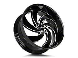 Strada Retro 6 Gloss Black Milled 6-Lug Wheel; 24x10; 24mm Offset (21-25 Bronco, Excluding Raptor)