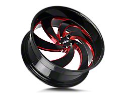 Strada Retro 6 Gloss Black Candy Red Milled 6-Lug Wheel; 24x10; 24mm Offset (24-26 Tacoma)