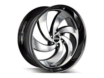 Strada Retro 6 Gloss Black Machined 6-Lug Wheel; 24x10; 24mm Offset (24-26 Tacoma)