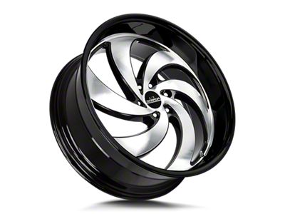 Strada Retro 6 Gloss Black Machined 6-Lug Wheel; 26x10; 26mm Offset (24-26 Tacoma)
