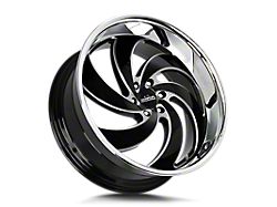 Strada Retro 6 Gloss Black Milled with Stainless Steel Lip 6-Lug Wheel; 24x10; 24mm Offset (24-26 Tacoma)