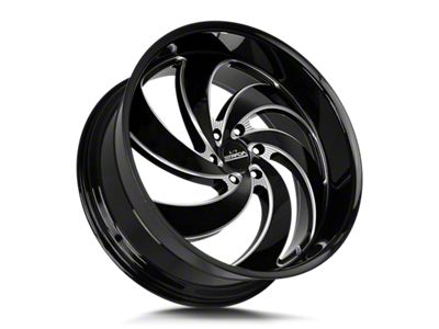 Strada Retro 6 Gloss Black Milled 6-Lug Wheel; 24x10; 24mm Offset (24-26 Tacoma)