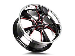 Strada Old Skool Gloss Black Candy Red Milled 6-Lug Wheel; 24x10; 24mm Offset (17-24 Titan)