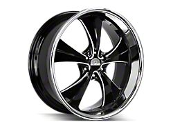 Strada Old Skool Gloss Black Milled with Stainless Steel Lip 6-Lug Wheel; 24x10; 24mm Offset (16-24 Titan XD)