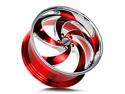 Strada Retro 5 Candy Red Milled with Stainless Steel Lip 6-Lug Wheel; 22x10; 24mm Offset (22-25 Tundra)