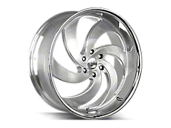 Strada Retro 6 Brushed Face Silver Milled with Stainless Steel Lip 6-Lug Wheel; 24x10; 24mm Offset (22-25 Tundra)
