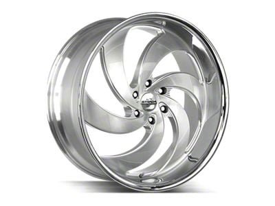 Strada Retro 6 Brushed Face Silver Milled with Stainless Steel Lip 6-Lug Wheel; 24x10; 24mm Offset (22-25 Tundra)