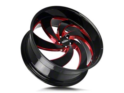 Strada Retro 6 Gloss Black Candy Red Milled 6-Lug Wheel; 24x10; 24mm Offset (22-25 Tundra)