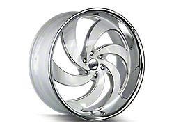 Strada Retro 6 Gloss White Milled with Stainless Steel Lip 6-Lug Wheel; 26x10; 26mm Offset (22-25 Tundra)