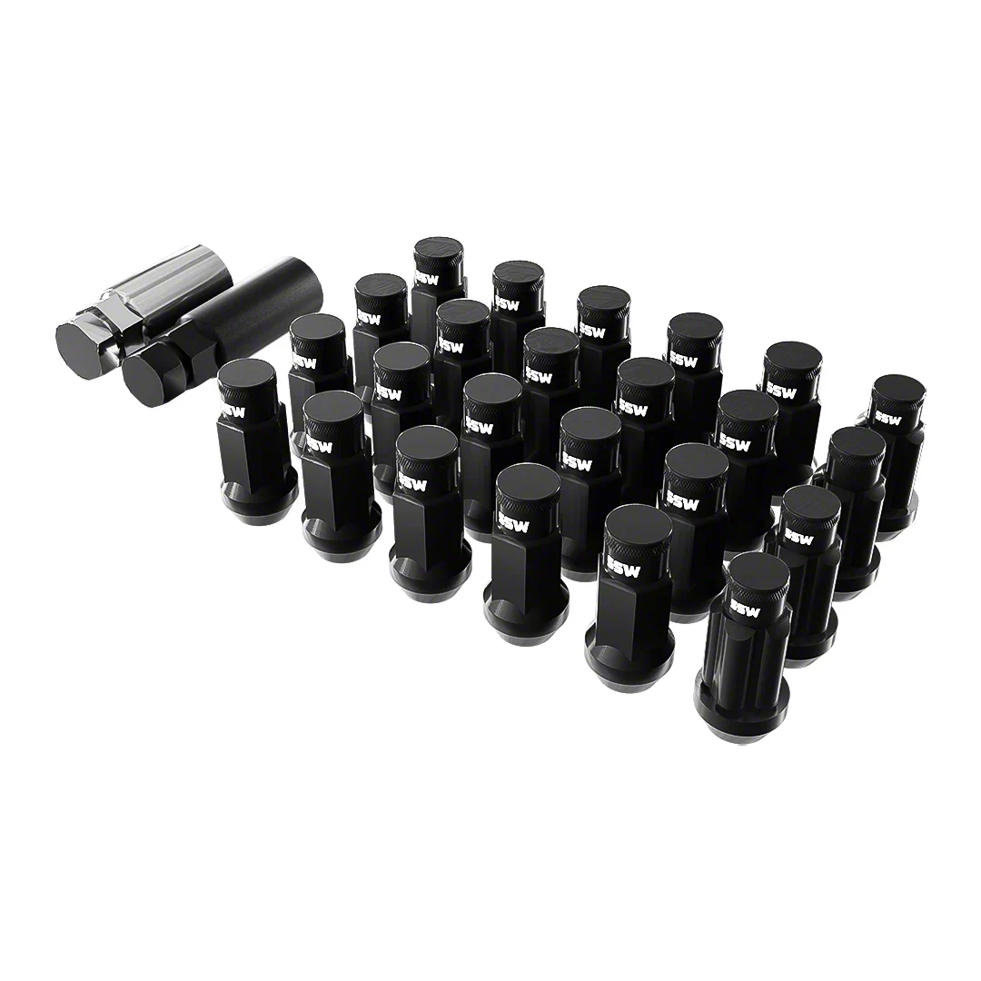 SSW OffRoad Wheels Tundra Black Open Ended Lug Nuts; 14x1.50mm; Set of