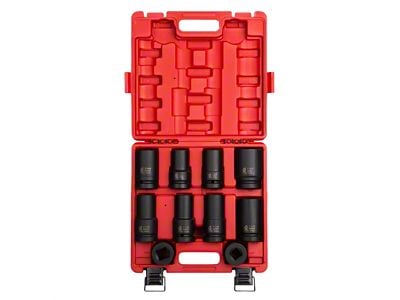 Sunex 1-Inch Drive Metric/SAE Heavy Duty Wheel Impact Socket Set; 6-Point; 10-Piece