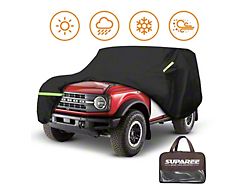 Suparee Waterproof Polyester Car Cover; Black (21-25 Bronco 2-Door)