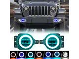 Suparee 4-Inch LED Fog Lights with RGB Halo (20-26 Jeep Gladiator JT)