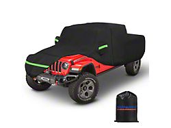 Suparee All-Weather 420D Car Cover; Black/Green (20-25 Jeep Gladiator JT)